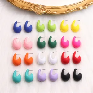 Wholesale Colorful Three-dimensional C-ring Acrylic Earrings