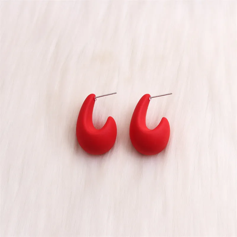 Wholesale Colorful Three-dimensional C-ring Acrylic Earrings