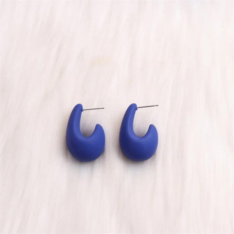 Wholesale Colorful Three-dimensional C-ring Acrylic Earrings