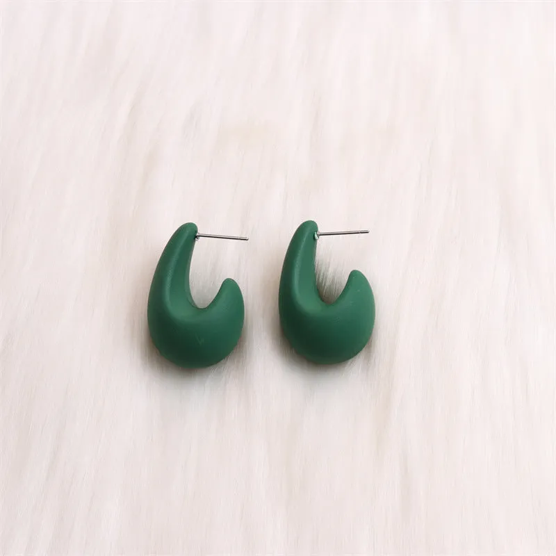 Wholesale Colorful Three-dimensional C-ring Acrylic Earrings