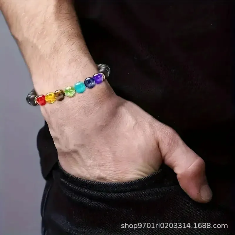 Wholesale Colorful volcanic stone braided bracelet