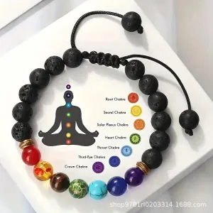 Wholesale Colorful volcanic stone braided bracelet