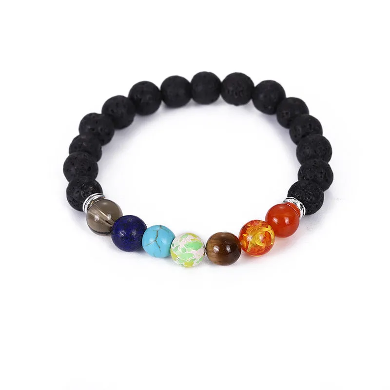 Wholesale Colorful Volcanic Stone Handmade Beaded Bracelet