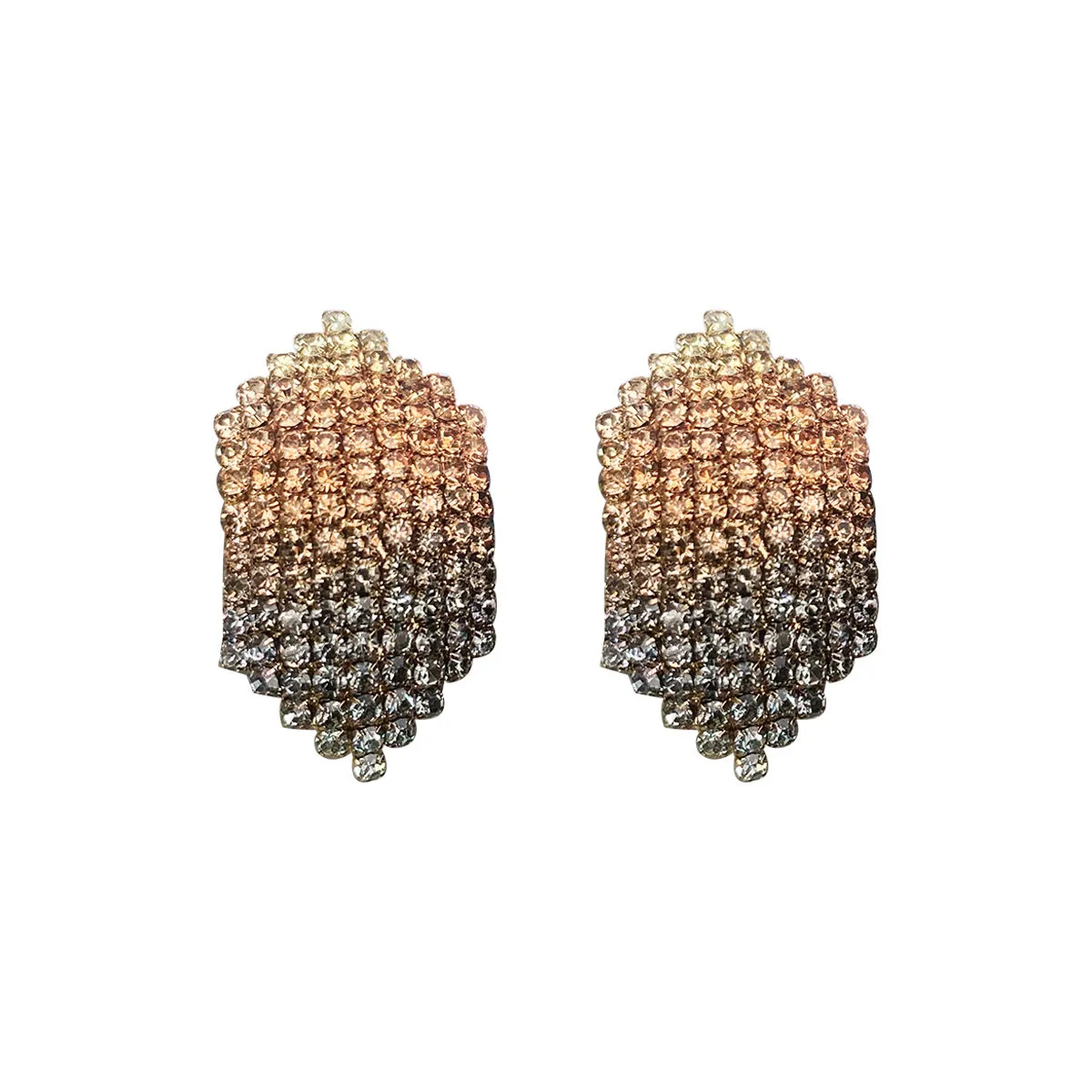 Wholesale Colorful Water Diamond Long Claw Chain Tassel Alloy Earrings