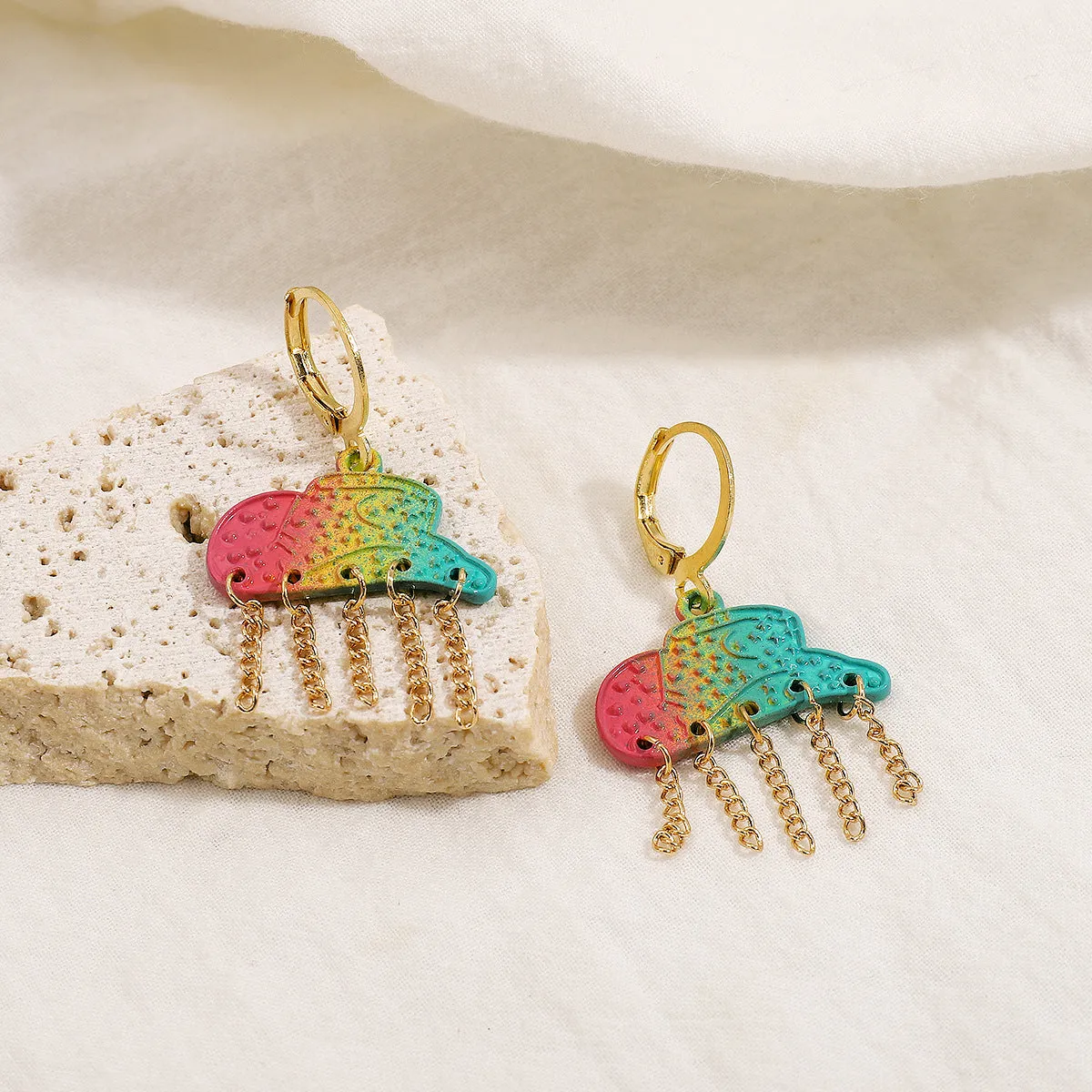 Wholesale Colorful Western Cowboy Style Hat Tassel Earrings