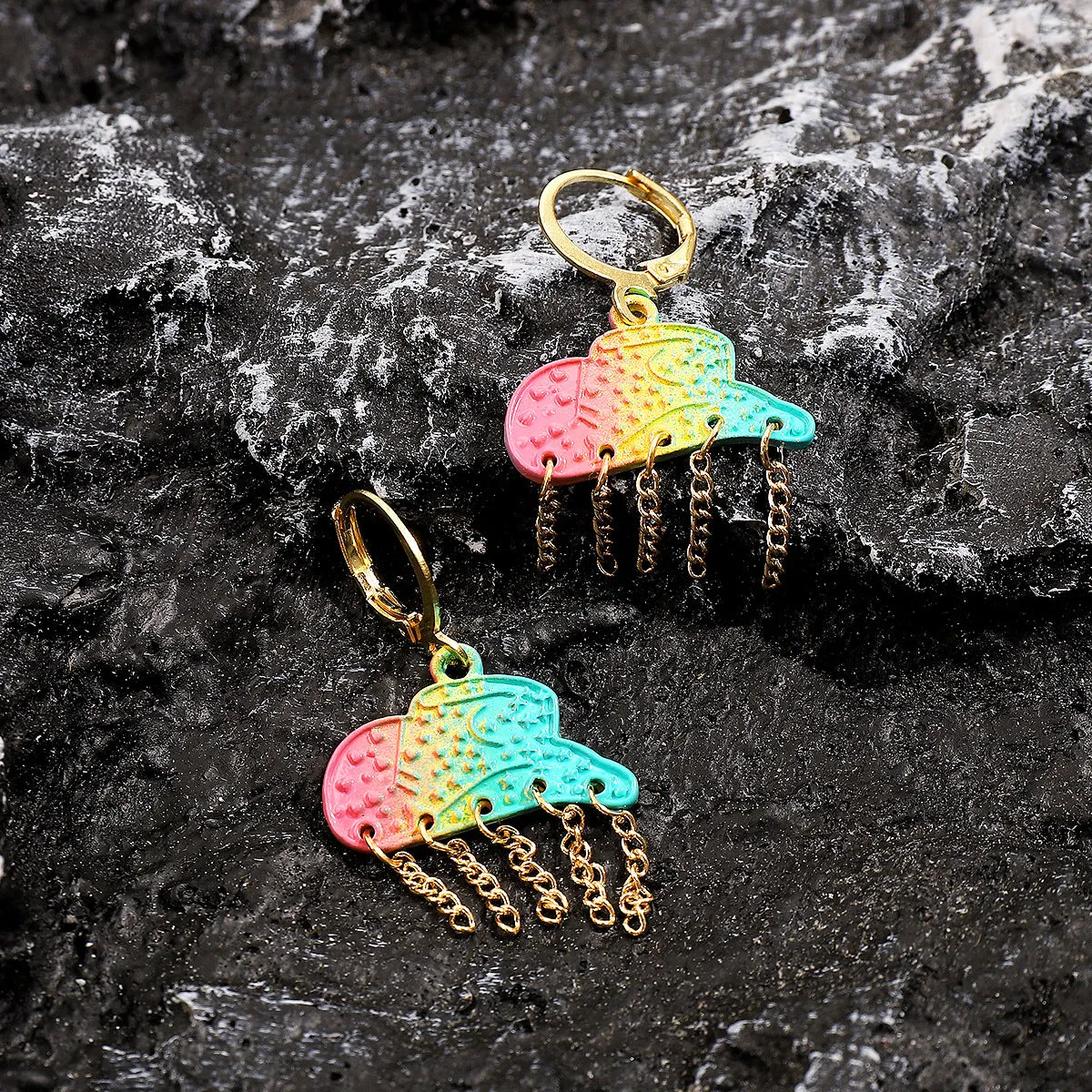 Wholesale Colorful Western Cowboy Style Hat Tassel Earrings