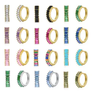 Wholesale Colorful Zircon Copper Earrings