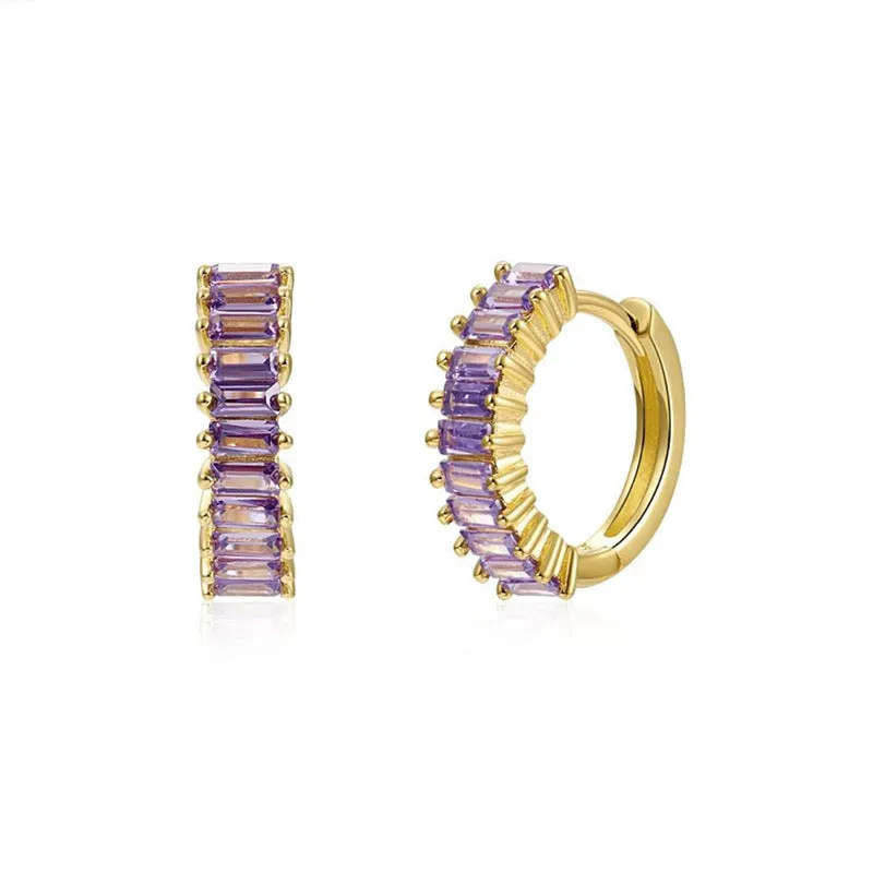 Wholesale Colorful Zircon Copper Earrings