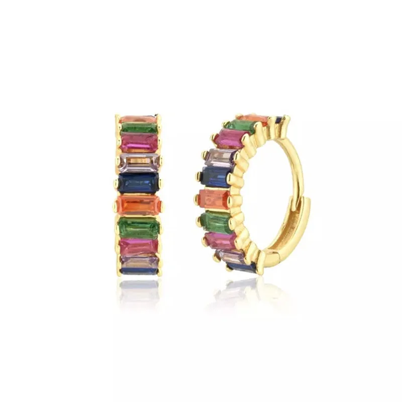 Wholesale Colorful Zircon Copper Earrings