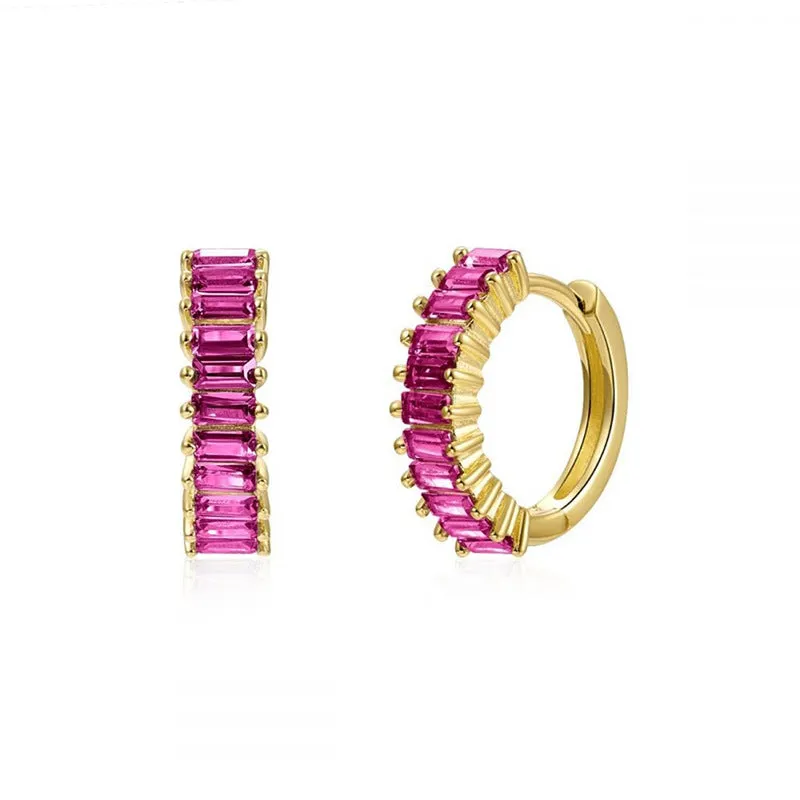 Wholesale Colorful Zircon Copper Earrings