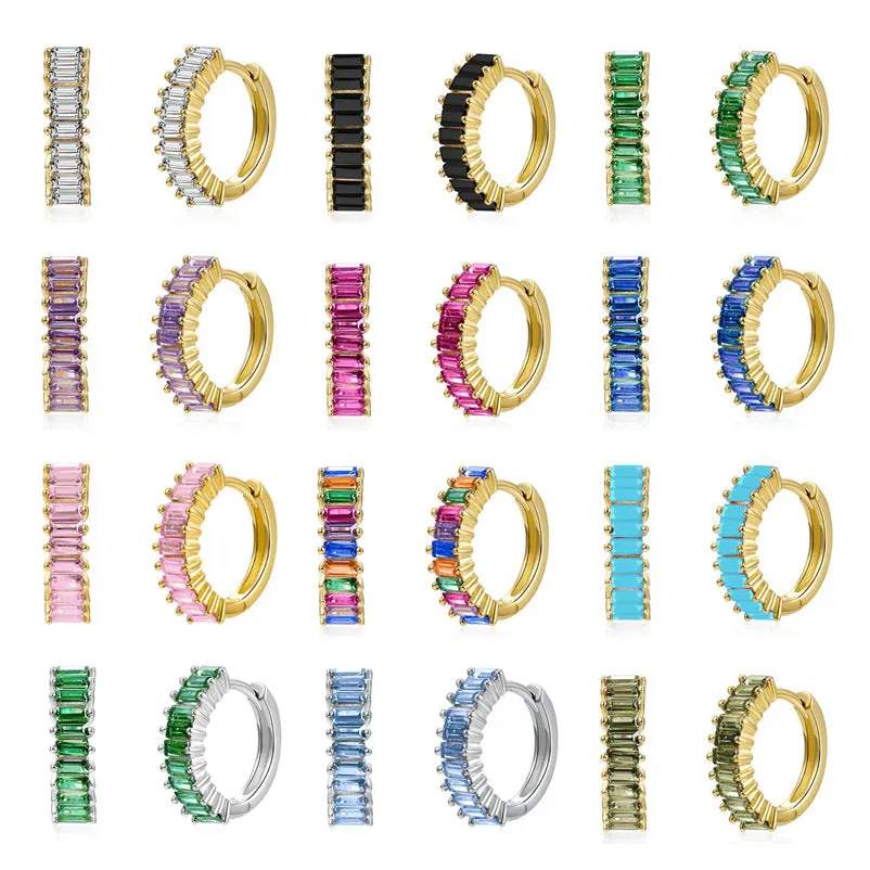 Wholesale Colorful Zircon Copper Earrings