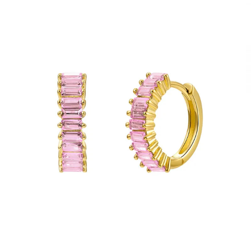 Wholesale Colorful Zircon Copper Earrings