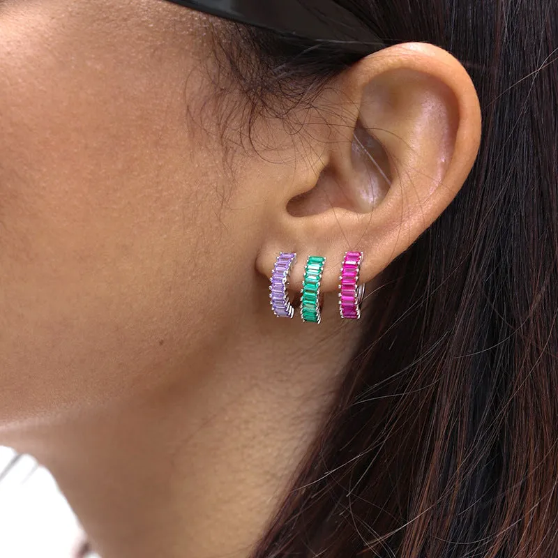 Wholesale Colorful Zircon Copper Earrings