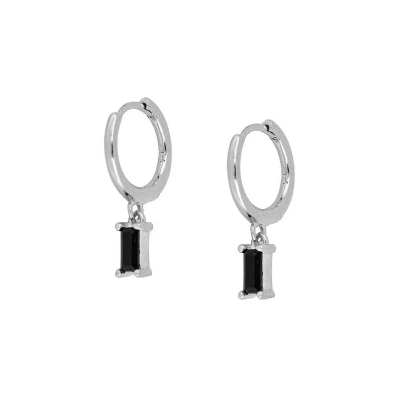 Wholesale Colorful Zircon Rhinestone Square Copper Earrings