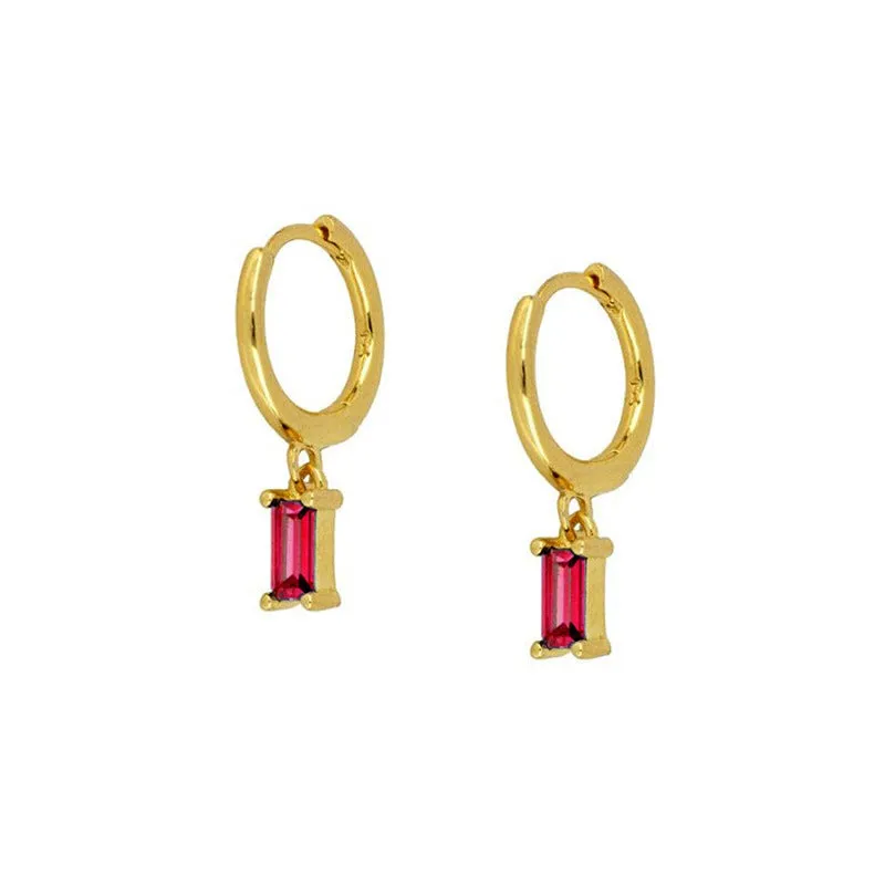 Wholesale Colorful Zircon Rhinestone Square Copper Earrings