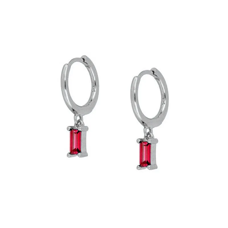 Wholesale Colorful Zircon Rhinestone Square Copper Earrings