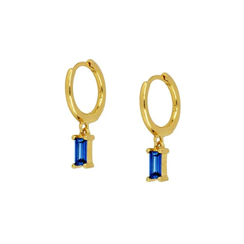 Wholesale Colorful Zircon Rhinestone Square Copper Earrings