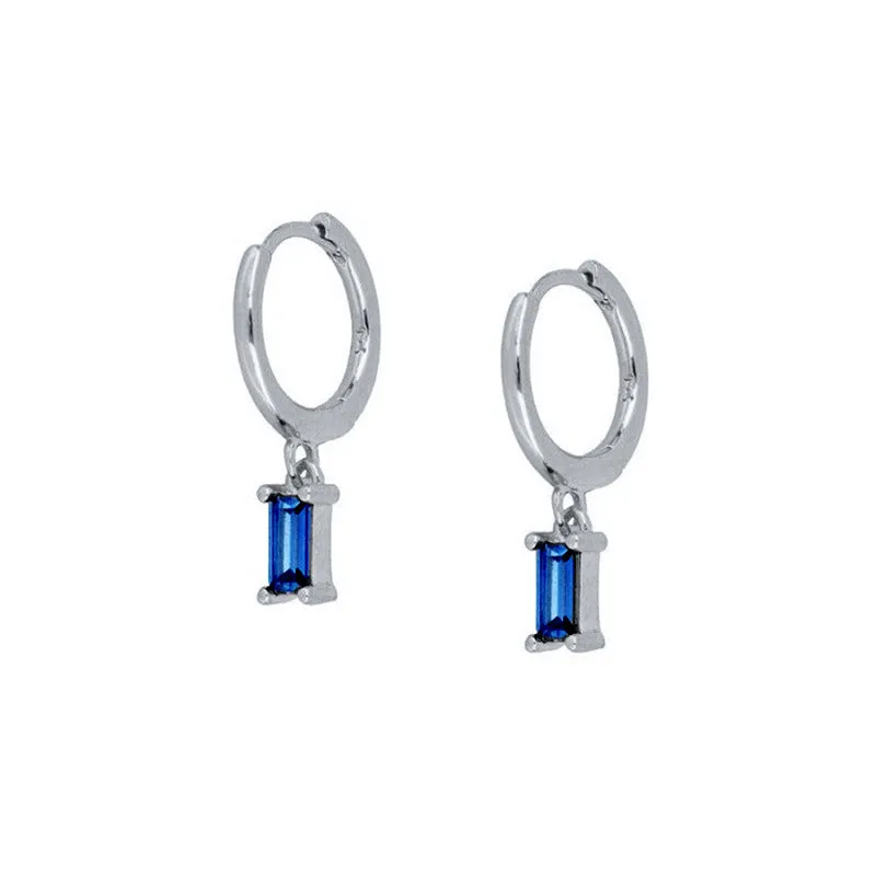 Wholesale Colorful Zircon Rhinestone Square Copper Earrings