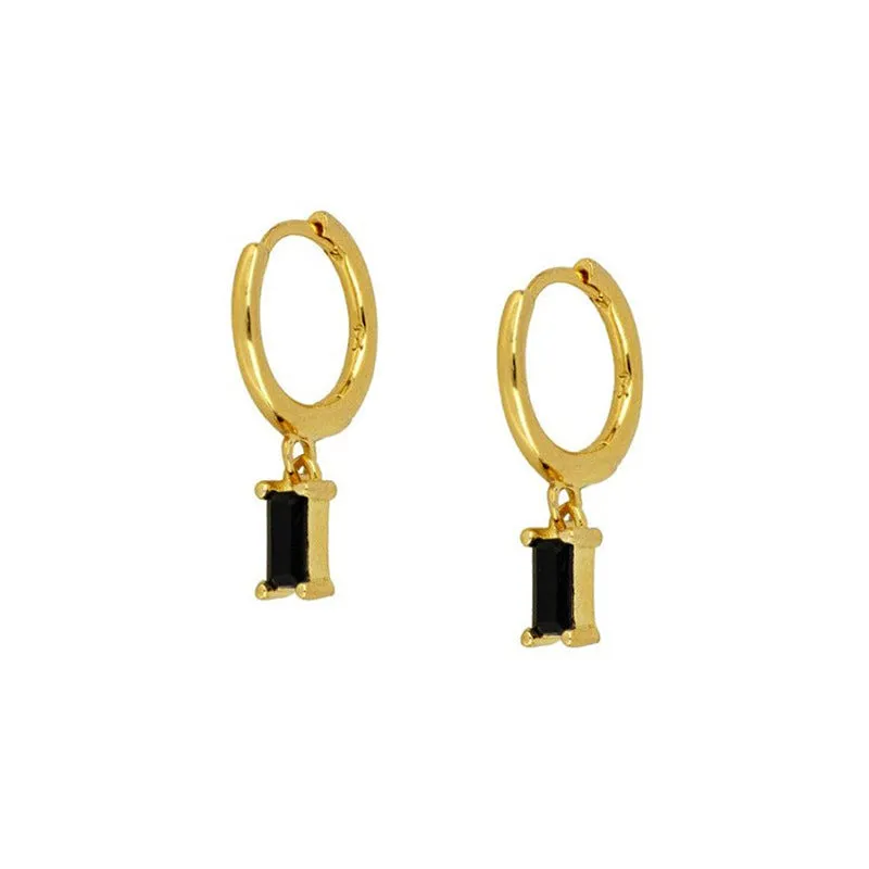 Wholesale Colorful Zircon Rhinestone Square Copper Earrings