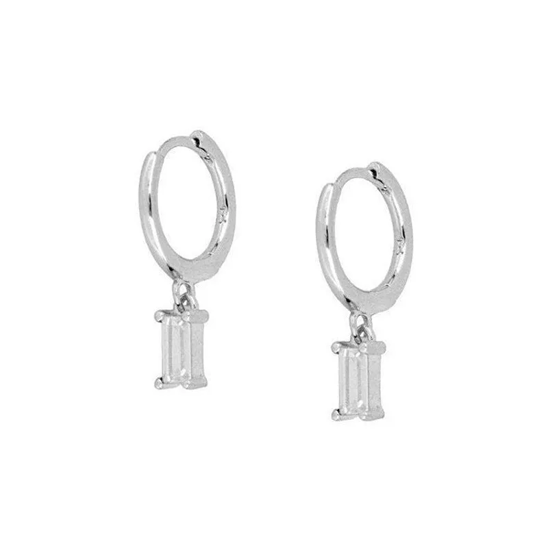 Wholesale Colorful Zircon Rhinestone Square Copper Earrings