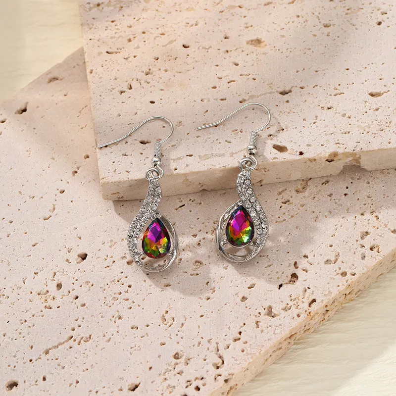 Wholesale Colorful Zirconia Personalized Colorful Rhinestone Tassel Long Earrings