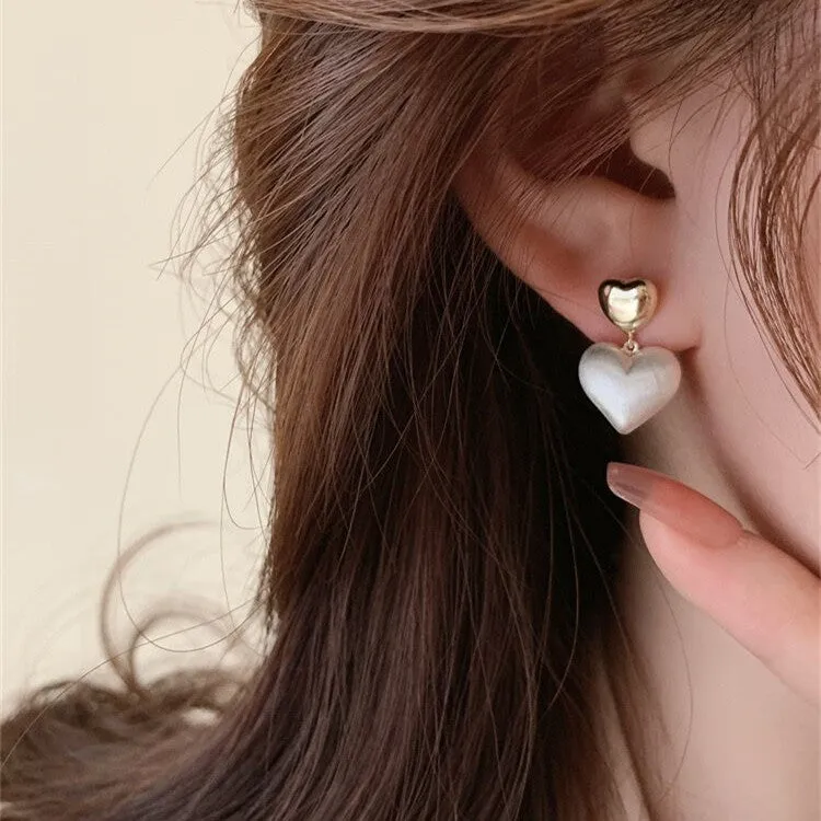 Wholesale Copper Brushed Heart Earrings
