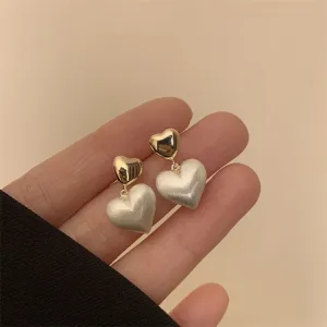 Wholesale Copper Brushed Heart Earrings