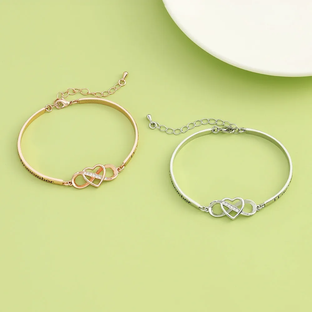 Wholesale Copper Diamond Studded Peach Heart Bracelets