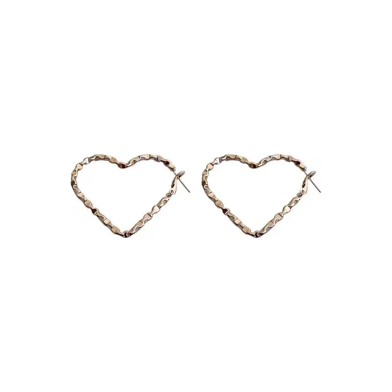 Wholesale Copper Geometric Hollow Love Earrings
