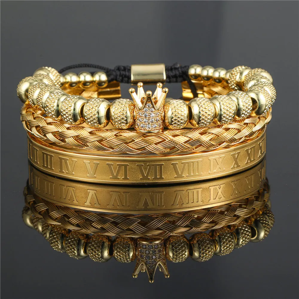 Wholesale Copper Micro-inlaid Zircon Double Leopard Head Black Onyx Woven Bracelet