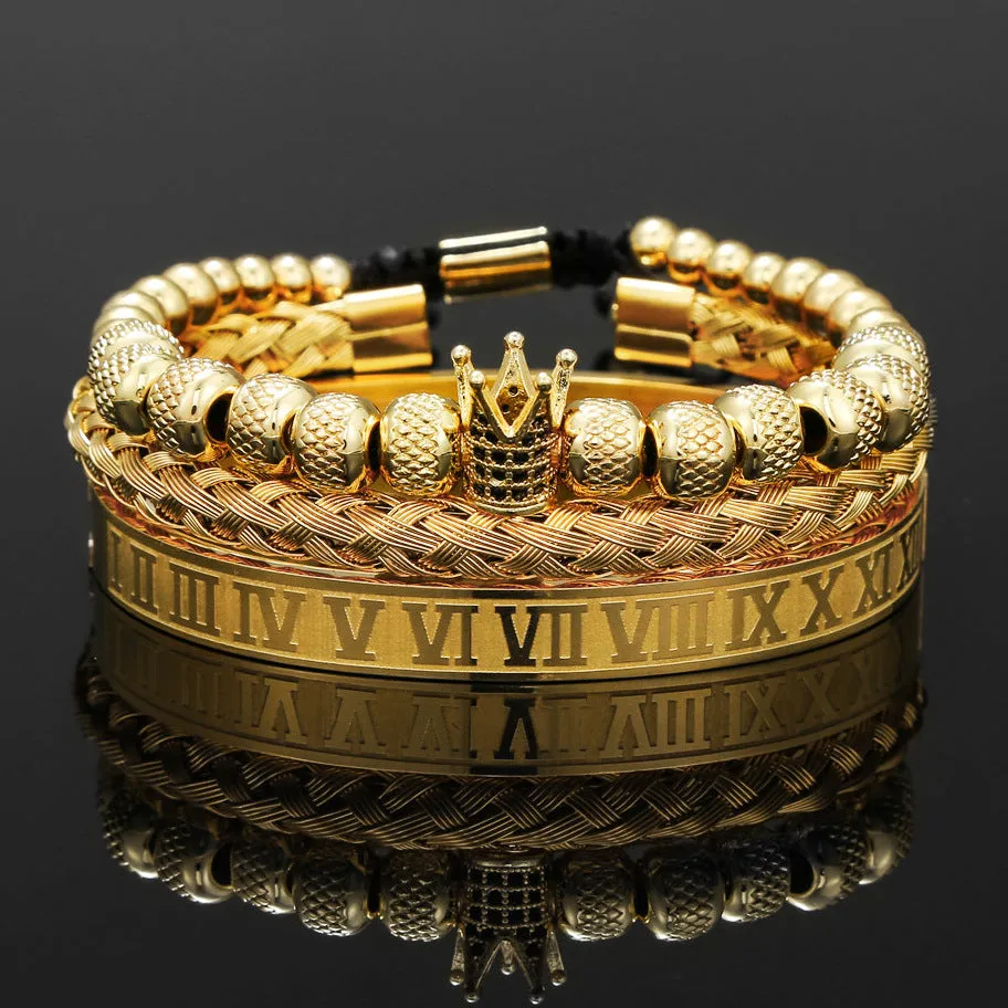 Wholesale Copper Micro-inlaid Zircon Double Leopard Head Black Onyx Woven Bracelet