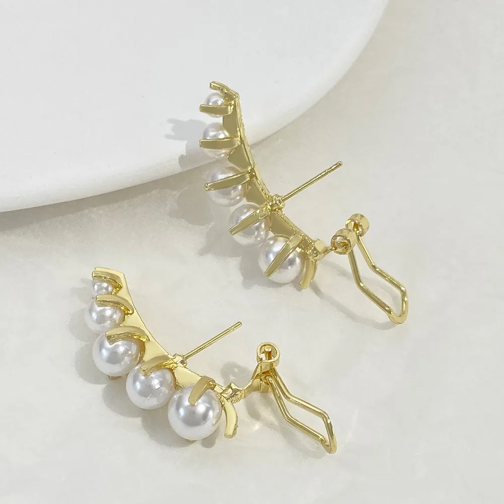 Wholesale Copper Pearl Buckle Copper Earrings