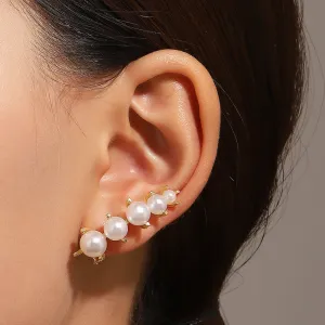 Wholesale Copper Pearl Buckle Copper Earrings