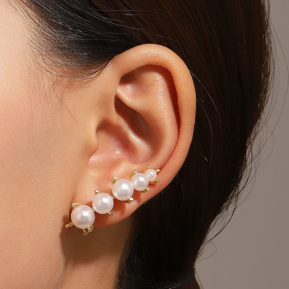 Wholesale Copper Pearl Buckle Copper Earrings