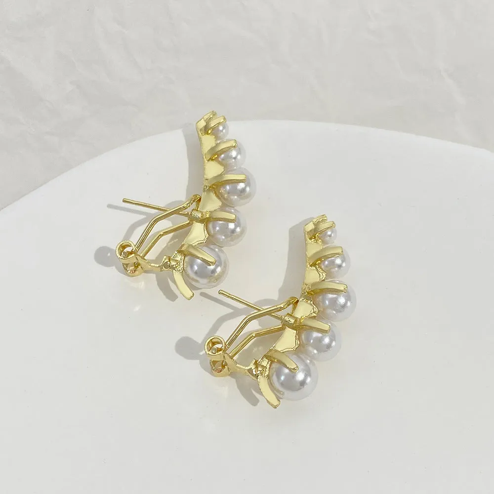 Wholesale Copper Pearl Buckle Copper Earrings