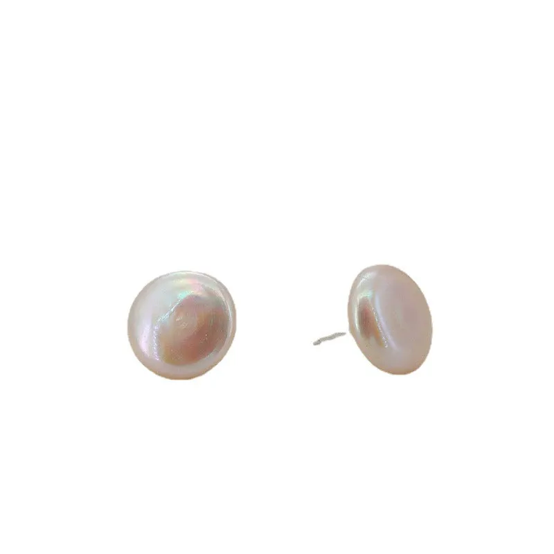 Wholesale Copper Plated 14k Genuine Gold Single Pearl Earrings