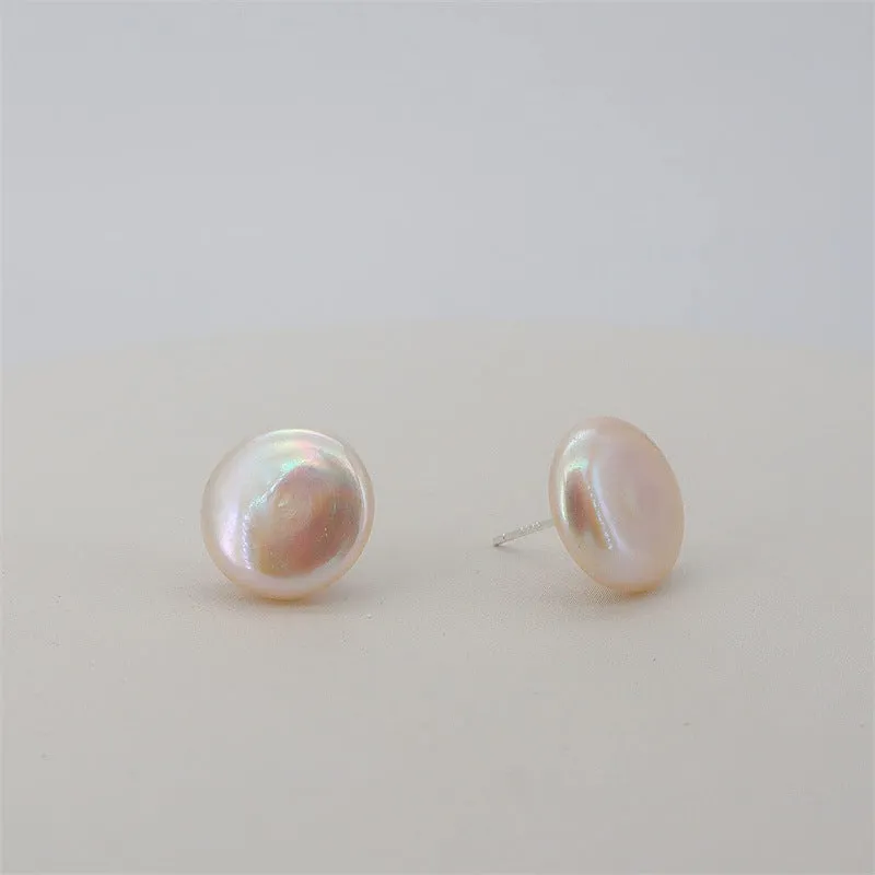 Wholesale Copper Plated 14k Genuine Gold Single Pearl Earrings