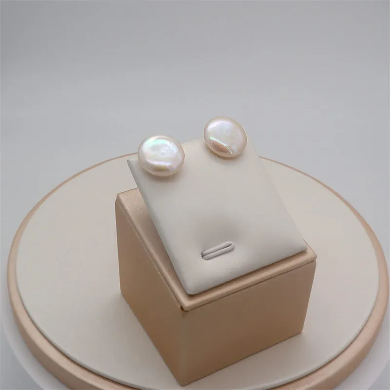 Wholesale Copper Plated 14k Genuine Gold Single Pearl Earrings