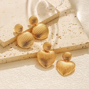 Wholesale Copper Plated 18K Real Gold Love Earrings