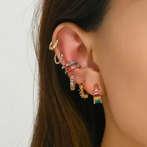 Wholesale Copper Plated Real Gold Niche Design Diamond Stud Earrings