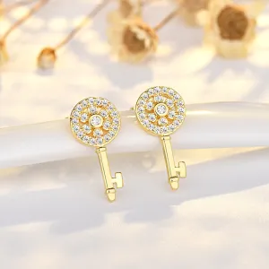 Wholesale Copper Small Key Mini Earrings
