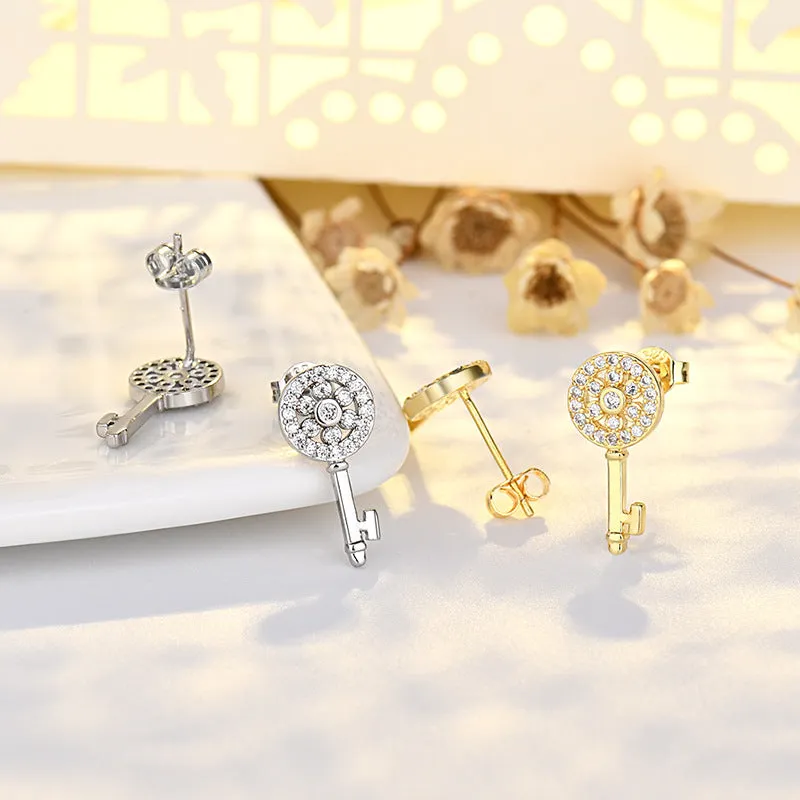 Wholesale Copper Small Key Mini Earrings