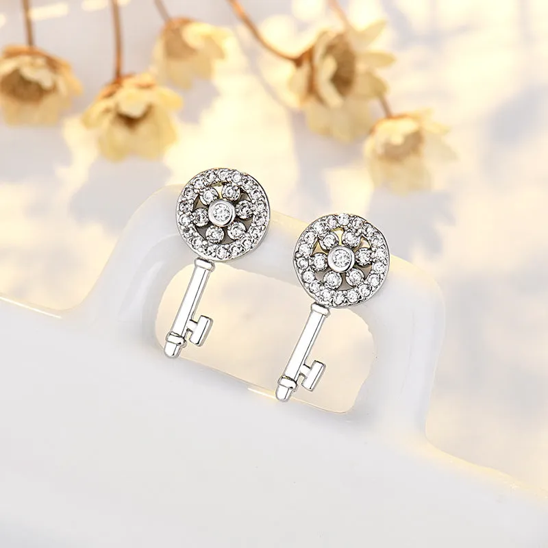 Wholesale Copper Small Key Mini Earrings