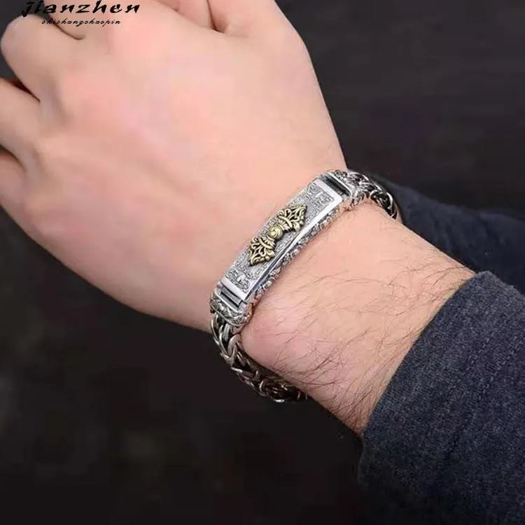 Wholesale Copper Vajra Peace Pattern Men's Bracelets
