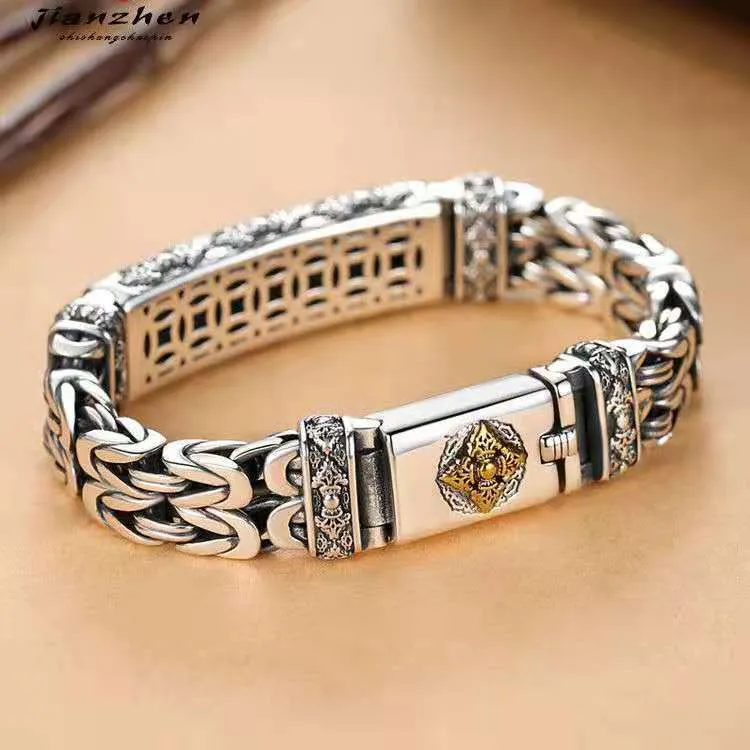 Wholesale Copper Vajra Peace Pattern Men's Bracelets