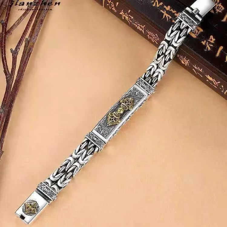 Wholesale Copper Vajra Peace Pattern Men's Bracelets