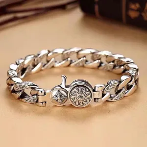 Wholesale Copper Wide Silver-Plated Men's Bracelets