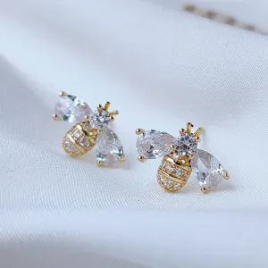 Wholesale Copper zircon animal flower earrings
