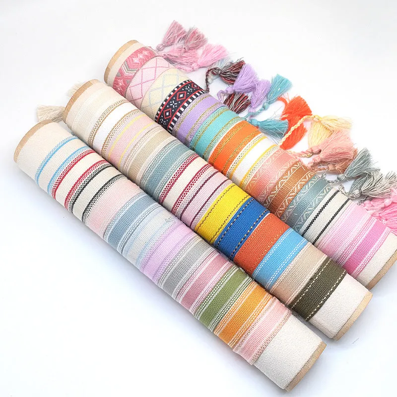 Wholesale Cord Letter Woven Tassel Bracelet