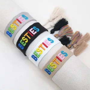 Wholesale Cord Letter Woven Tassel Bracelet